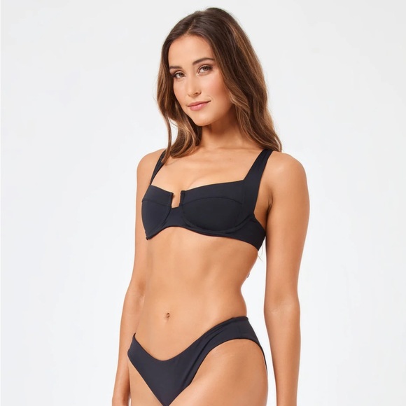 L*Space Camellia Purple Orange Floral Underwire Bikini Top in Paradise - Picture 3 of 10